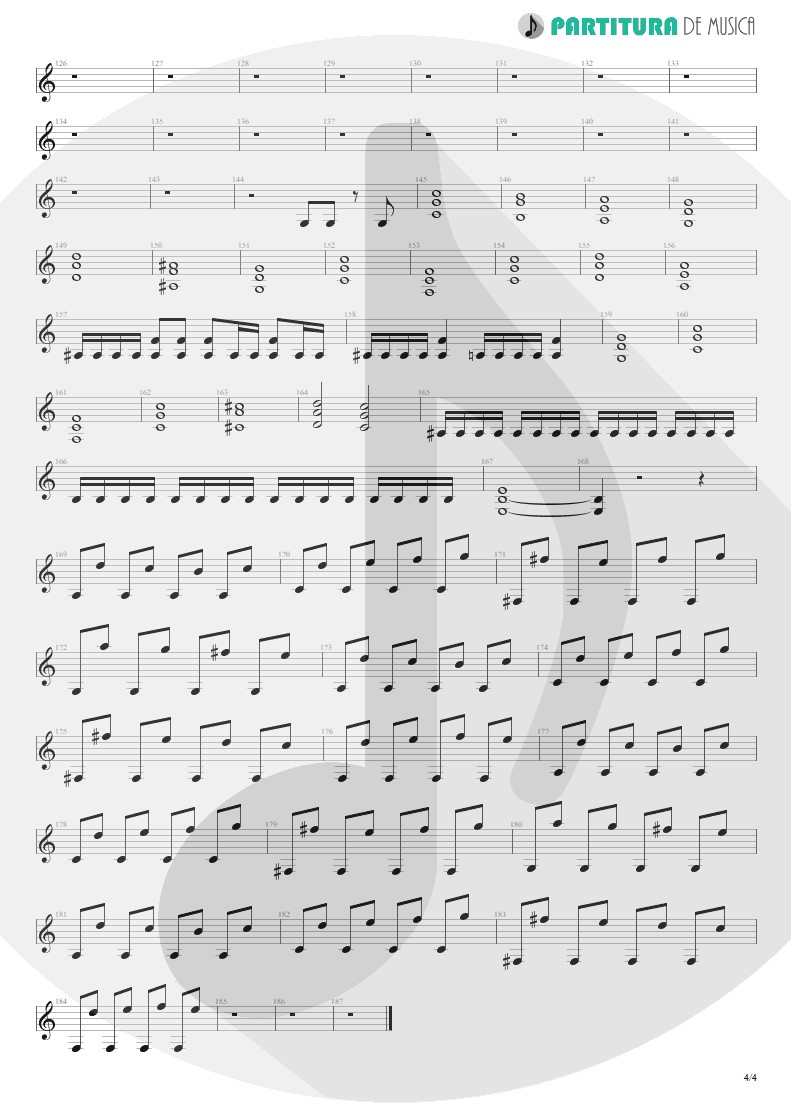 Partitura de musica de Guitarra Elétrica - Spread Your Fire | Angra | Temple of Shadows 2004 - pag 4