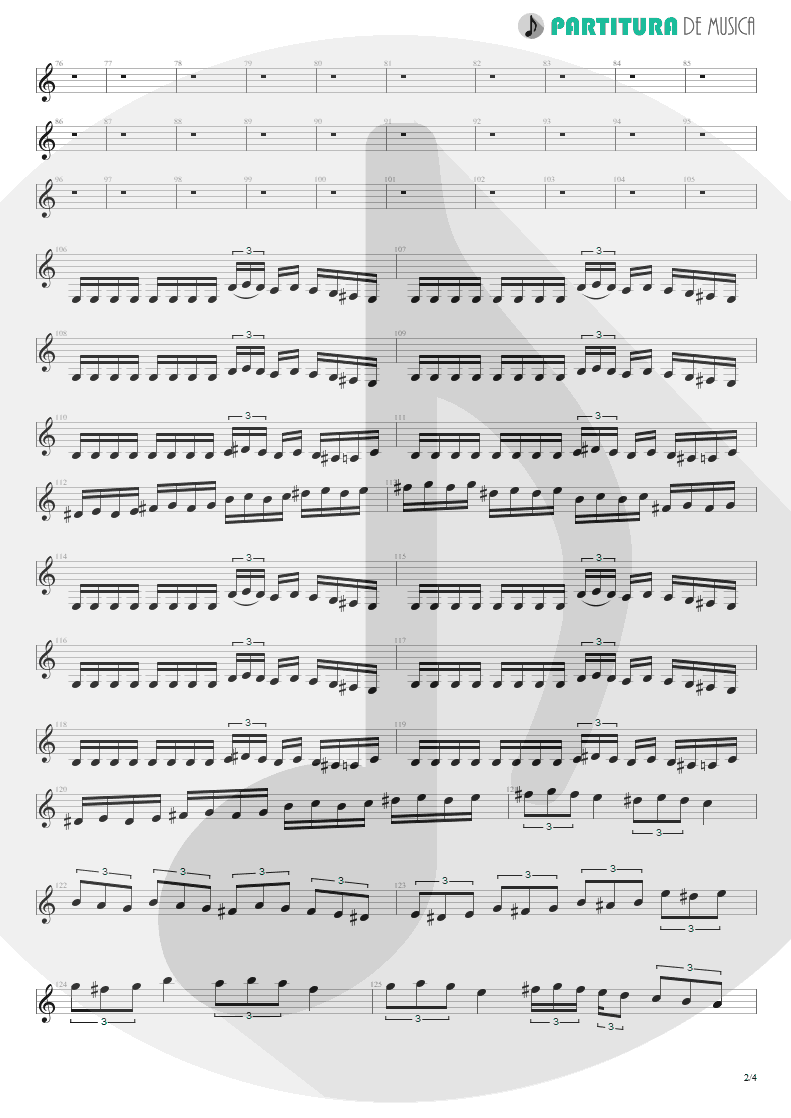 Partitura de musica de Guitarra Elétrica - Spread Your Fire | Angra | Temple of Shadows 2004 - pag 2
