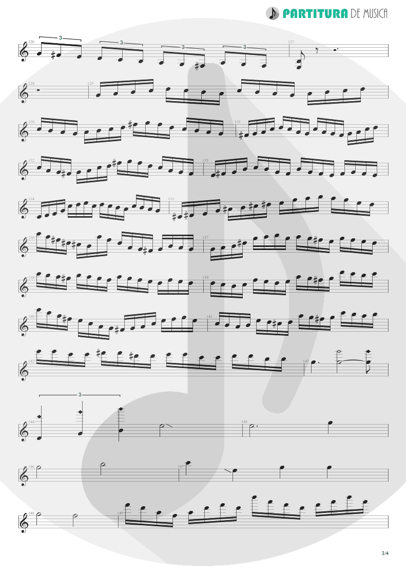 Partitura de musica de Guitarra Elétrica - Spread Your Fire | Angra | Temple of Shadows 2004 - pag 3