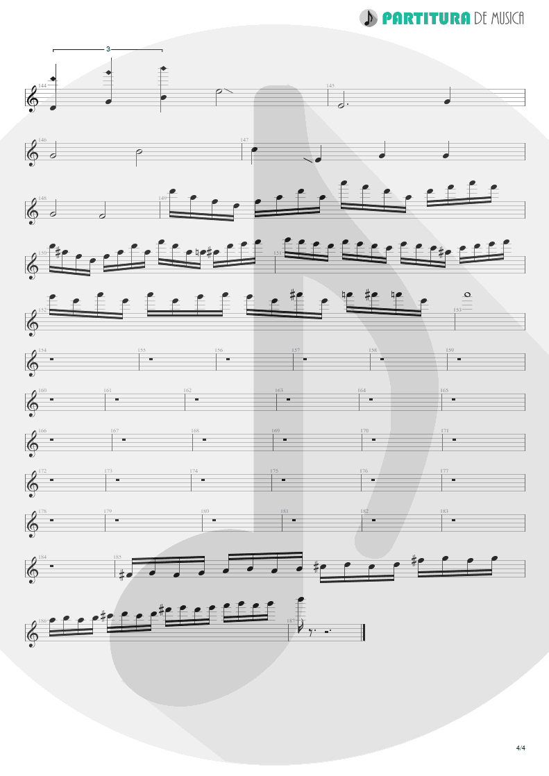 Partitura de musica de Guitarra Elétrica - Spread Your Fire | Angra | Temple of Shadows 2004 - pag 4