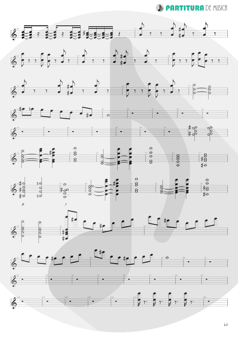 Partitura de musica de Teclado - Spread Your Fire | Angra | Temple of Shadows 2004 - pag 2