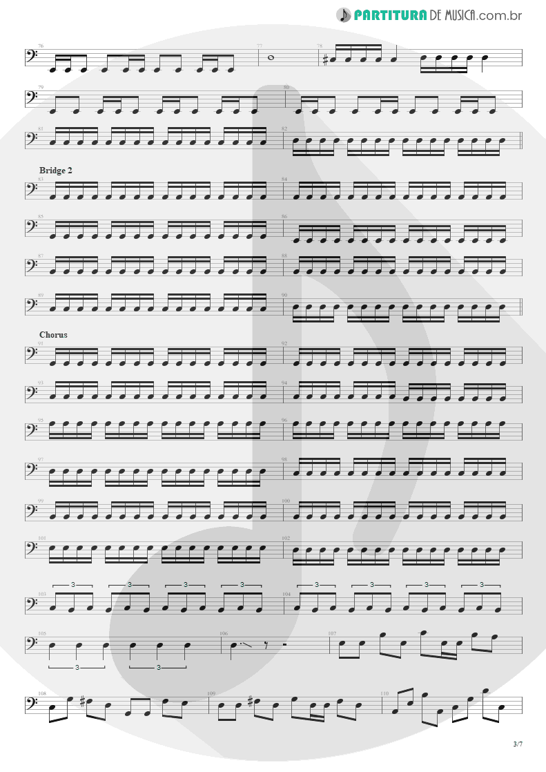 Partitura de musica de Baixo Elétrico - The Temple Of Hate | Angra | Temple of Shadows 2004 - pag 3