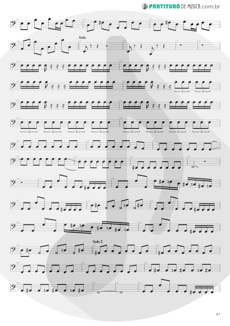 Partitura de musica de Baixo Elétrico - The Temple Of Hate | Angra | Temple of Shadows 2004 - pag 4
