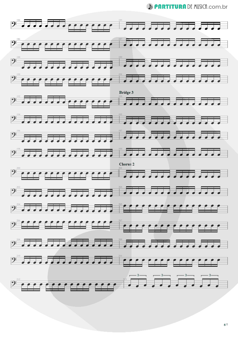 Partitura de musica de Baixo Elétrico - The Temple Of Hate | Angra | Temple of Shadows 2004 - pag 6