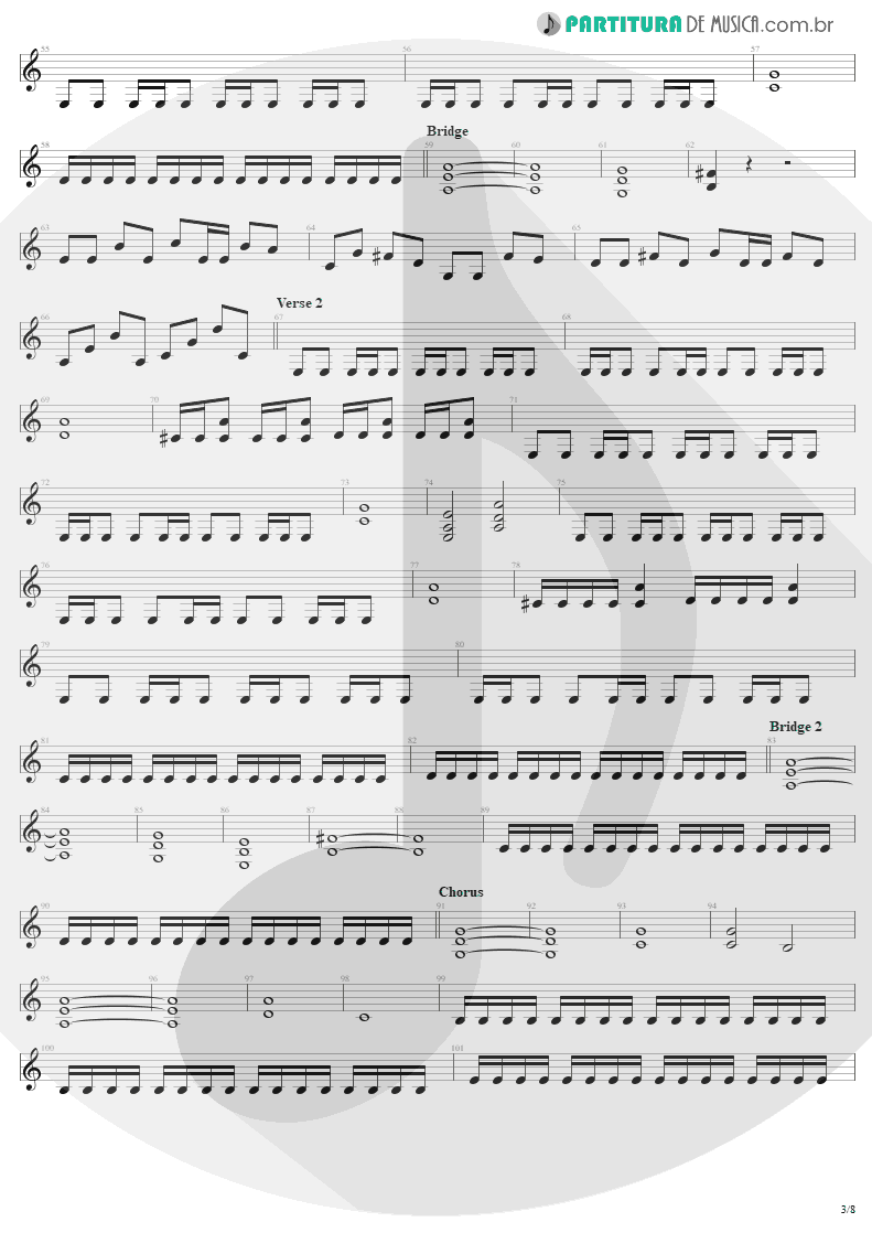 Partitura de musica de Guitarra Elétrica - The Temple Of Hate | Angra | Temple of Shadows 2004 - pag 3