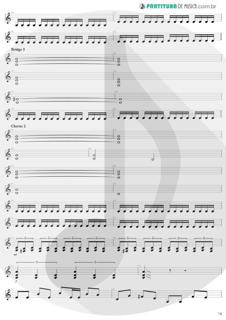 Partitura de musica de Guitarra Elétrica - The Temple Of Hate | Angra | Temple of Shadows 2004 - pag 7