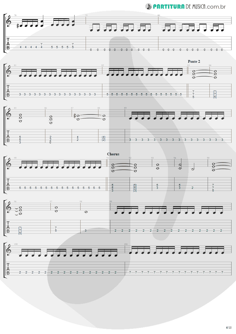 Tablatura + Partitura de musica de Guitarra Elétrica - The Temple Of Hate | Angra | Temple of Shadows 2004 - pag 6