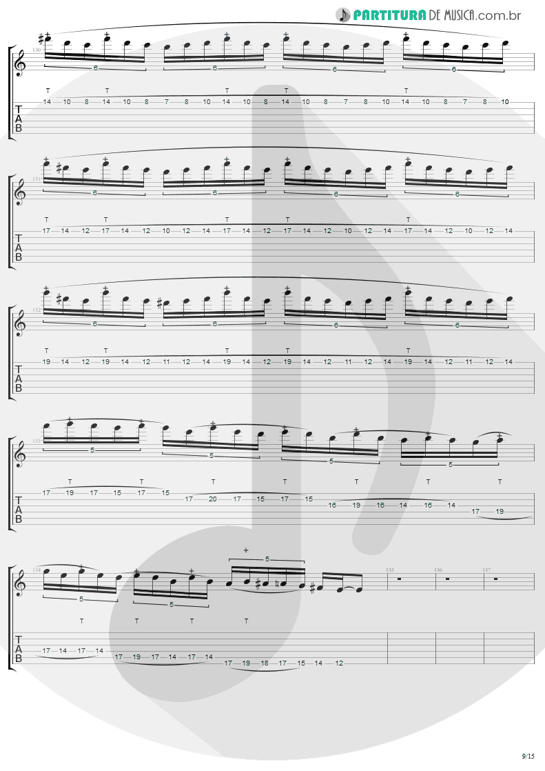 Tablatura + Partitura de musica de Guitarra Elétrica - The Temple Of Hate | Angra | Temple of Shadows 2004 - pag 9