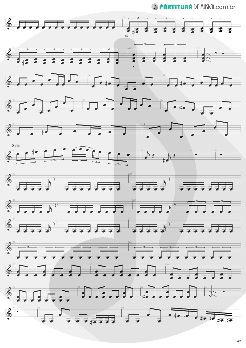 Partitura de musica de Guitarra Elétrica - The Temple Of Hate | Angra | Temple of Shadows 2004 - pag 4