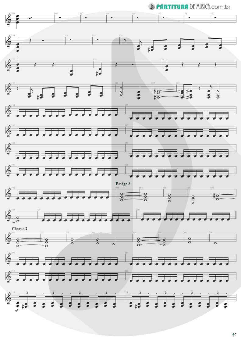 Partitura de musica de Guitarra Elétrica - The Temple Of Hate | Angra | Temple of Shadows 2004 - pag 6