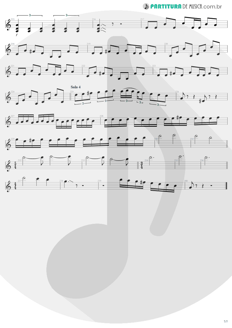 Partitura de musica de Guitarra Elétrica - The Temple Of Hate | Angra | Temple of Shadows 2004 - pag 7