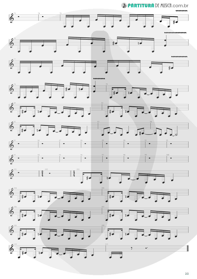 Partitura de musica de Guitarra Elétrica - Unholy Confessions | Avenged Sevenfold | Waking the Fallen 2003 - pag 2