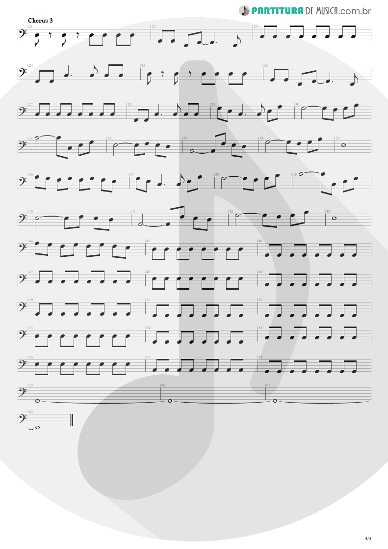 Partitura de musica de Baixo Elétrico - Bat Country | Avenged Sevenfold | City of Evil 2005 - pag 4