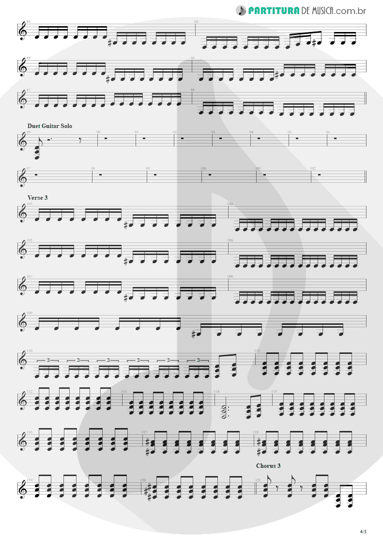 Partitura de musica de Guitarra Elétrica - Bat Country | Avenged Sevenfold | City of Evil 2005 - pag 4