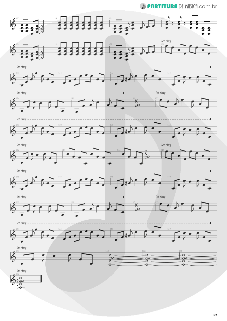 Partitura de musica de Guitarra Elétrica - Bat Country | Avenged Sevenfold | City of Evil 2005 - pag 5