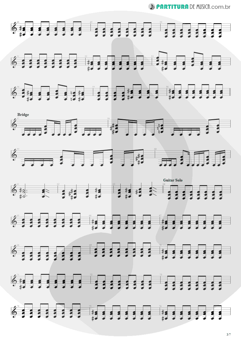 Partitura de musica de Guitarra Elétrica - Beast And The Harlot | Avenged Sevenfold | City of Evil 2005 - pag 3