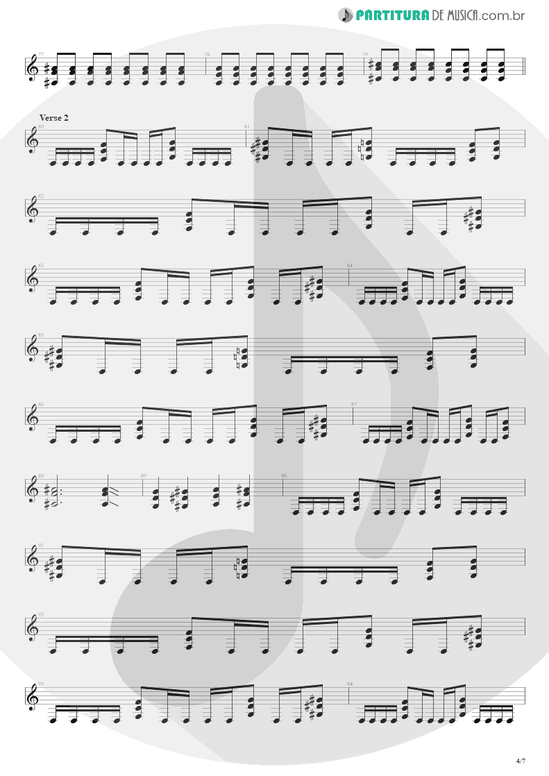 Partitura de musica de Guitarra Elétrica - Beast And The Harlot | Avenged Sevenfold | City of Evil 2005 - pag 4