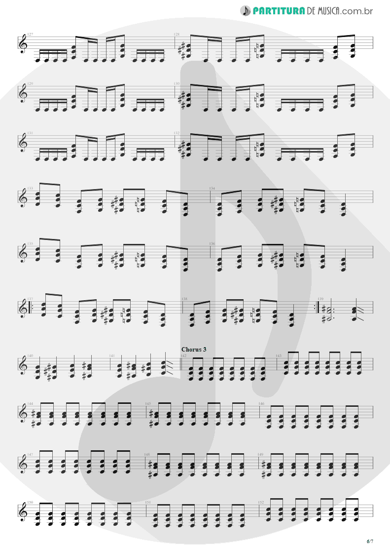 Partitura de musica de Guitarra Elétrica - Beast And The Harlot | Avenged Sevenfold | City of Evil 2005 - pag 6