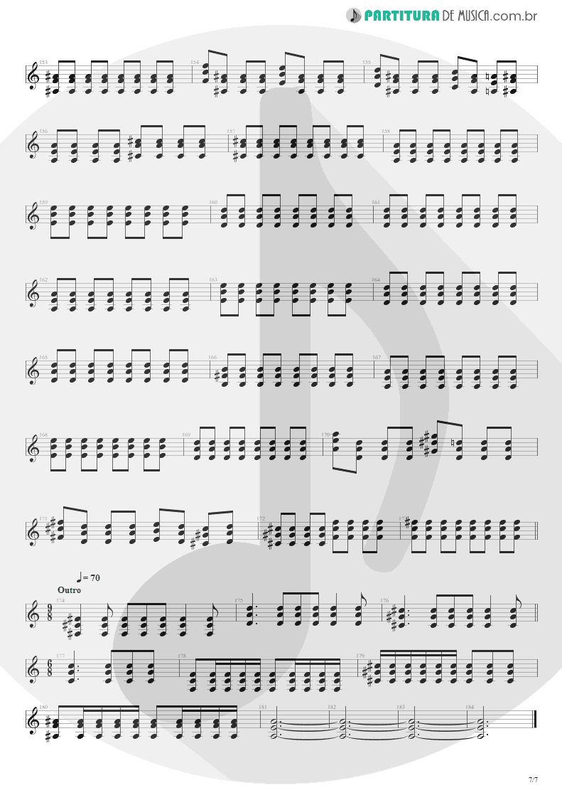 Partitura de musica de Guitarra Elétrica - Beast And The Harlot | Avenged Sevenfold | City of Evil 2005 - pag 7