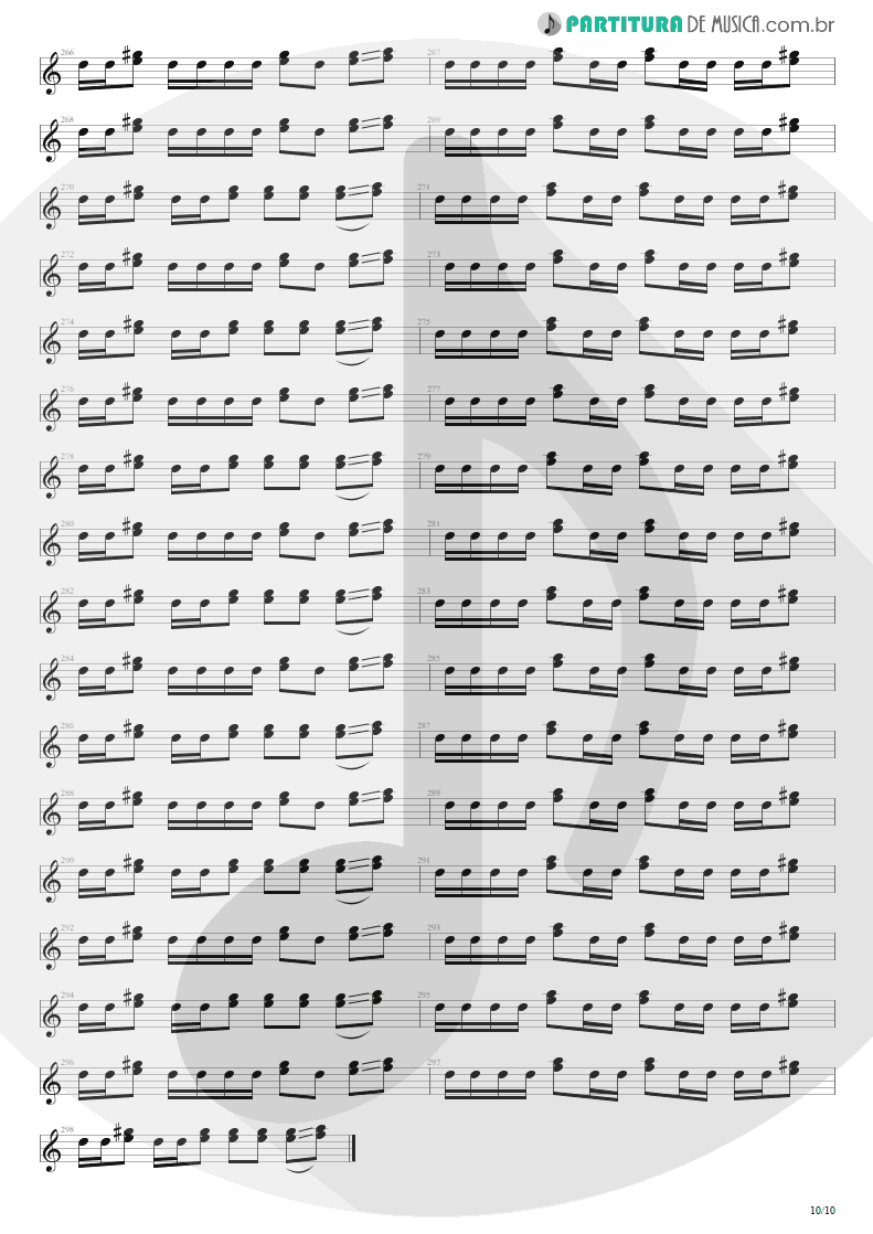 Partitura de musica de Guitarra Elétrica - Blinded In Chains | Avenged Sevenfold | City of Evil 2005 - pag 10