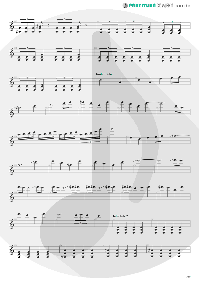 Partitura de musica de Guitarra Elétrica - Blinded In Chains | Avenged Sevenfold | City of Evil 2005 - pag 7