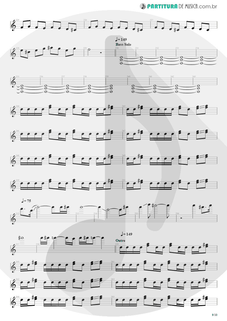 Partitura de musica de Guitarra Elétrica - Blinded In Chains | Avenged Sevenfold | City of Evil 2005 - pag 9