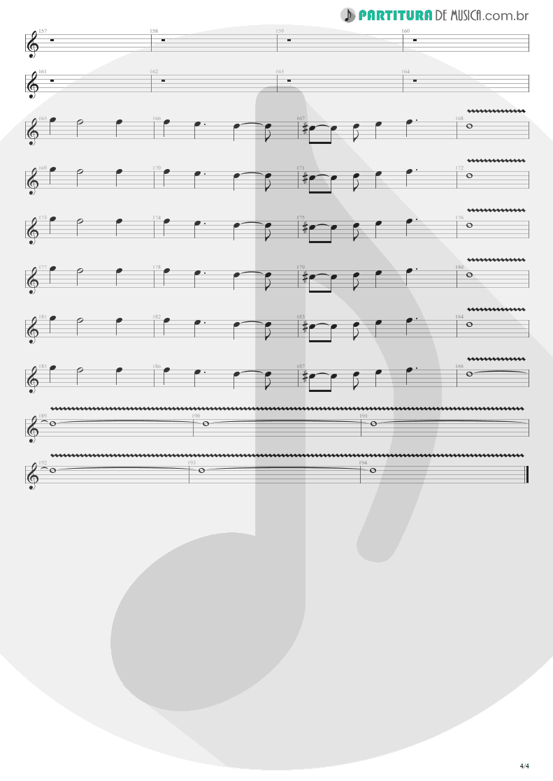 Partitura de musica de Canto - Seize The Day | Avenged Sevenfold | City of Evil 2005 - pag 4