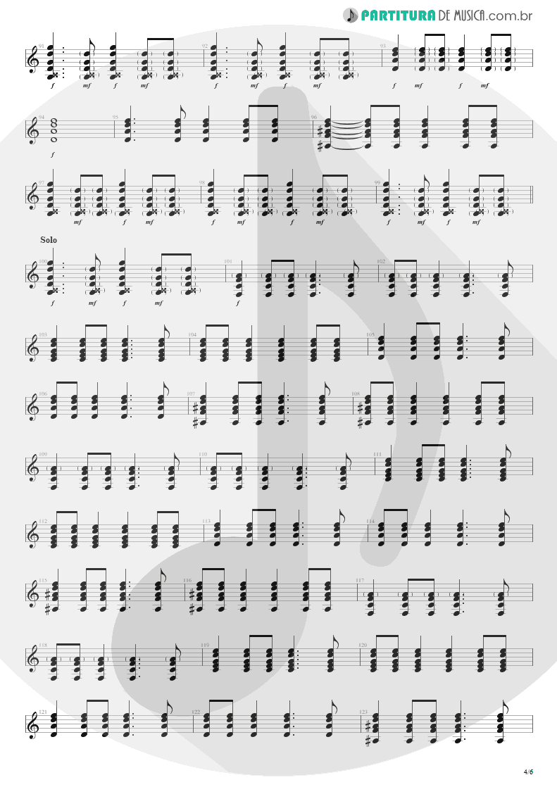 Partitura de musica de Violão - Seize The Day | Avenged Sevenfold | City of Evil 2005 - pag 4