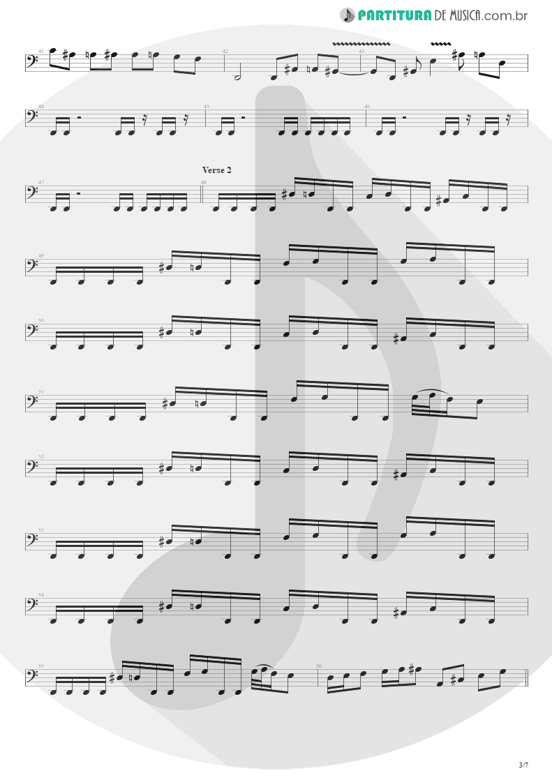 Partitura de musica de Baixo Elétrico - The Wicked End | Avenged Sevenfold | City of Evil 2005 - pag 3