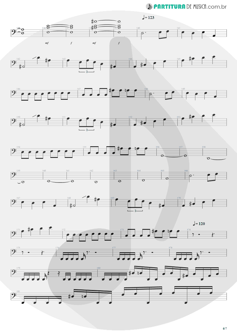 Partitura de musica de Baixo Elétrico - The Wicked End | Avenged Sevenfold | City of Evil 2005 - pag 6