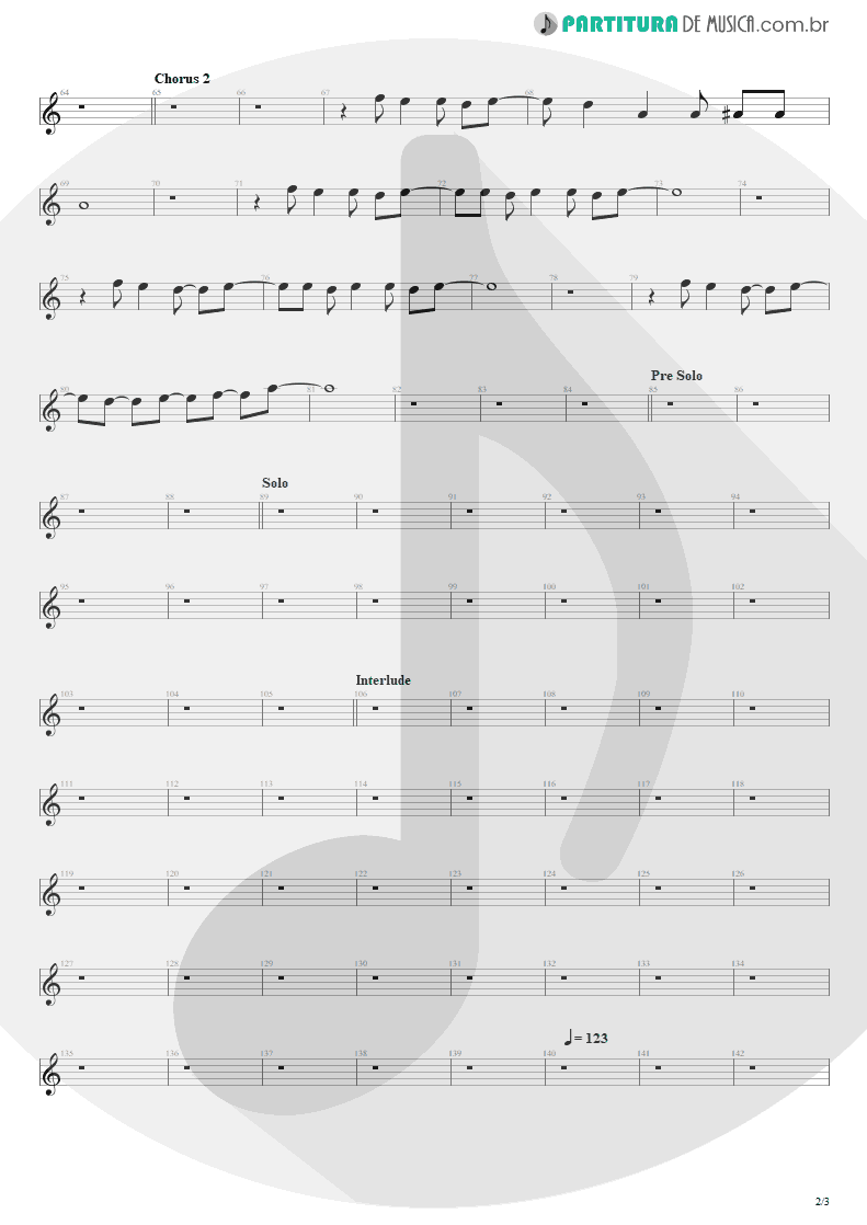 Partitura de musica de Canto - The Wicked End | Avenged Sevenfold | City of Evil 2005 - pag 2