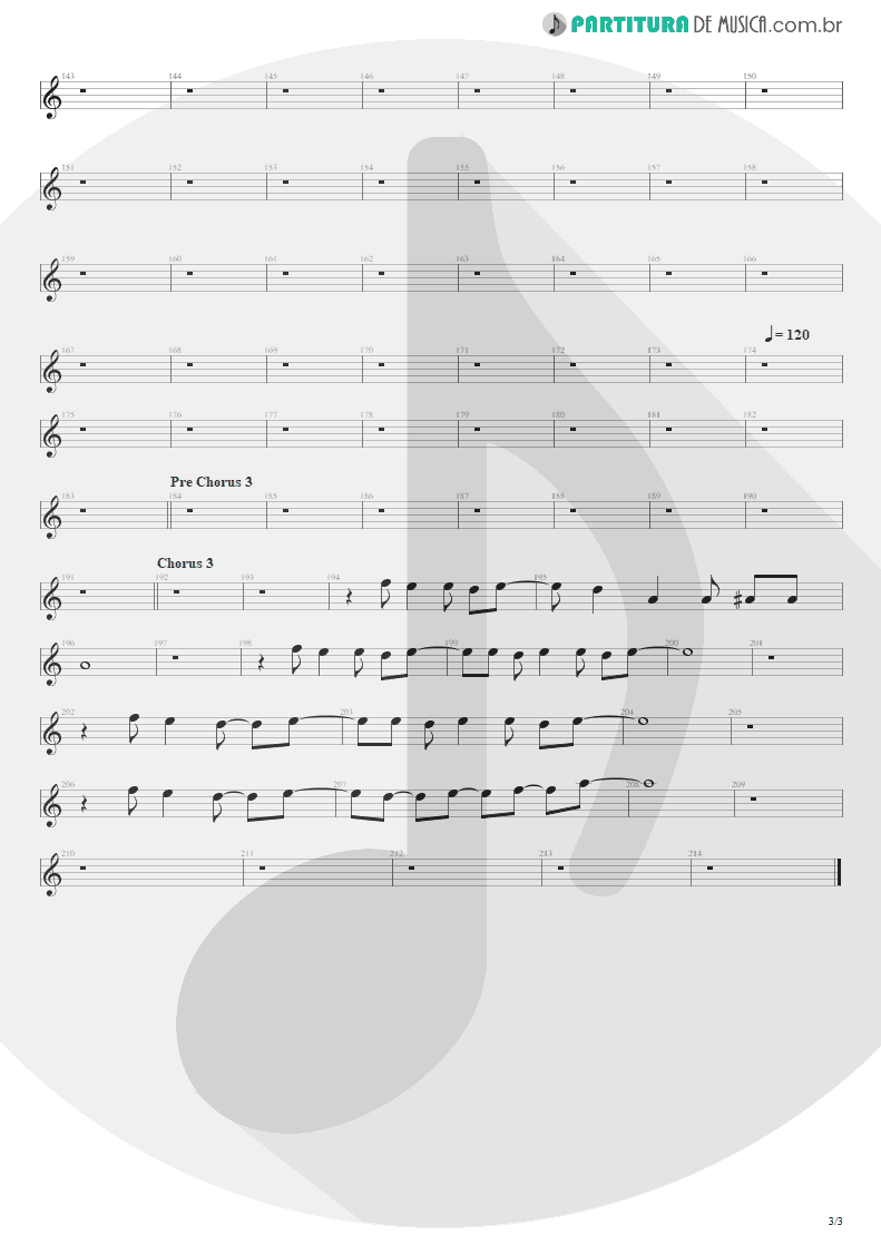 Partitura de musica de Canto - The Wicked End | Avenged Sevenfold | City of Evil 2005 - pag 3