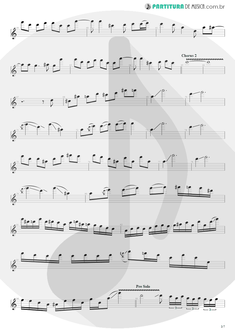 Partitura de musica de Guitarra Elétrica - The Wicked End | Avenged Sevenfold | City of Evil 2005 - pag 3