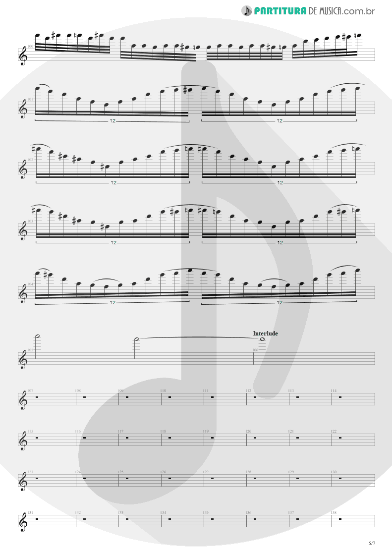 Partitura de musica de Guitarra Elétrica - The Wicked End | Avenged Sevenfold | City of Evil 2005 - pag 5