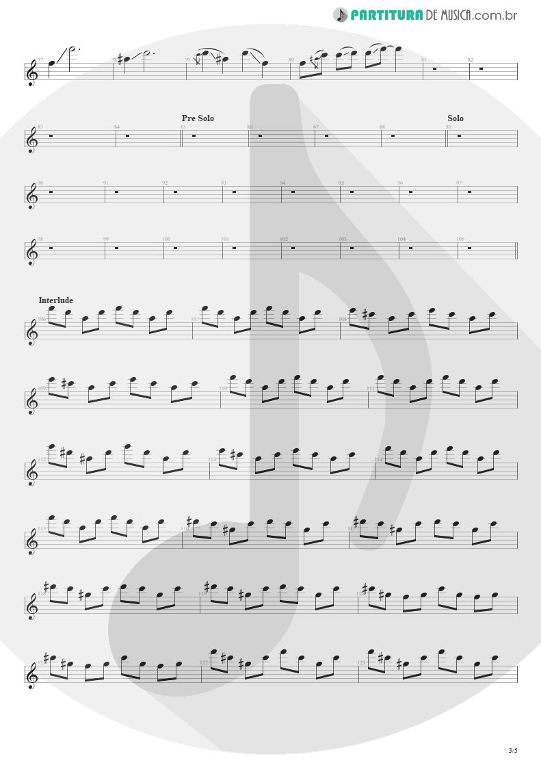 Partitura de musica de Guitarra Elétrica - The Wicked End | Avenged Sevenfold | City of Evil 2005 - pag 3