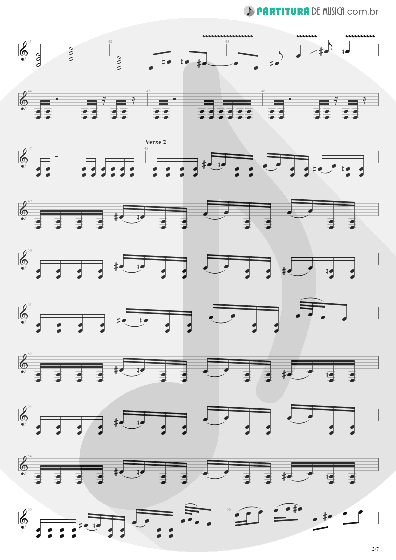 Partitura de musica de Guitarra Elétrica - The Wicked End | Avenged Sevenfold | City of Evil 2005 - pag 3