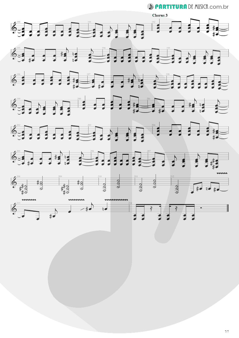 Partitura de musica de Guitarra Elétrica - The Wicked End | Avenged Sevenfold | City of Evil 2005 - pag 7