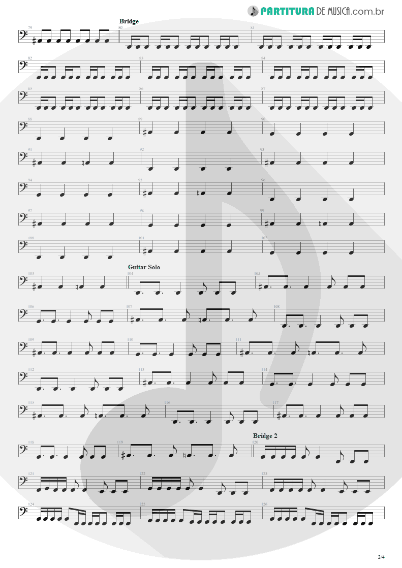 Partitura de musica de Baixo Elétrico - Afterlife | Avenged Sevenfold | Avenged Sevenfold 2007 - pag 3