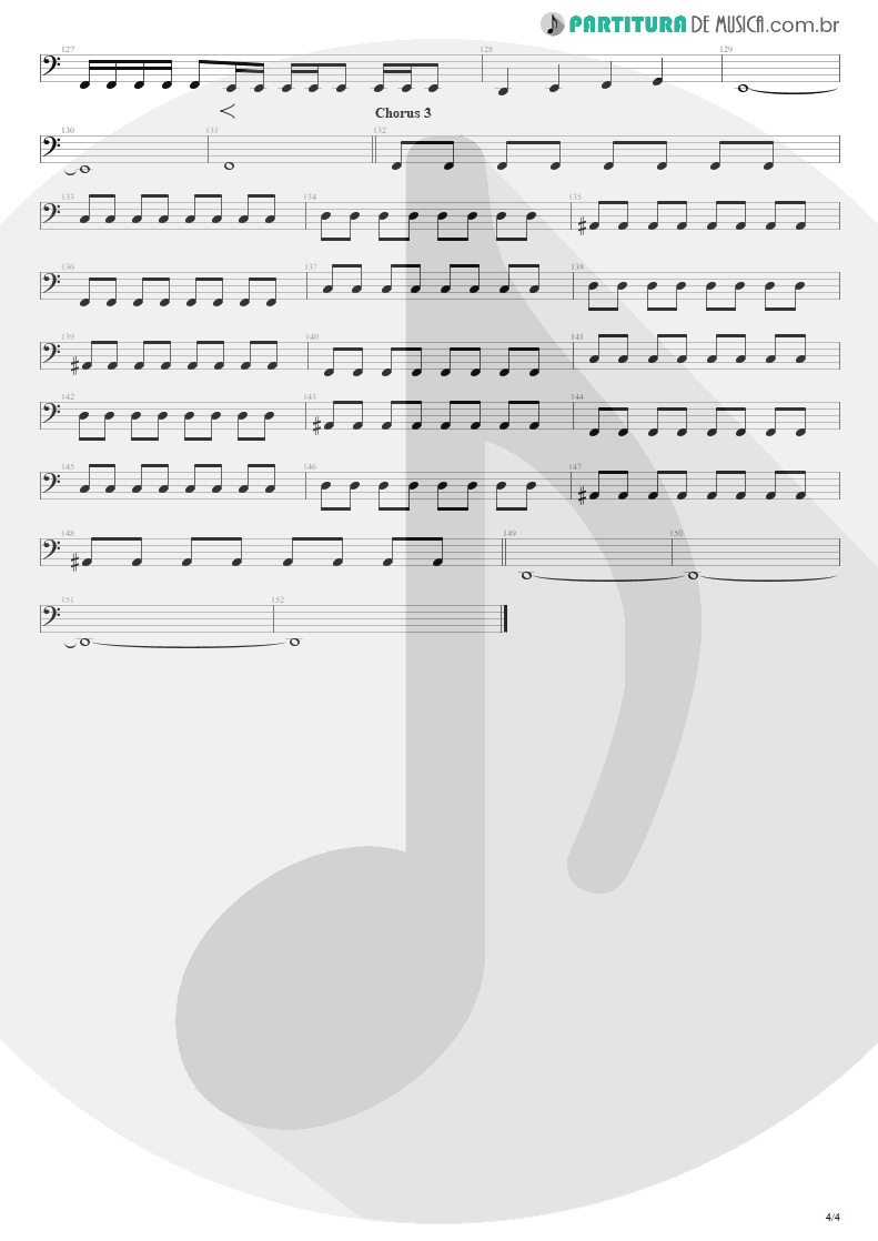 Partitura de musica de Baixo Elétrico - Afterlife | Avenged Sevenfold | Avenged Sevenfold 2007 - pag 4