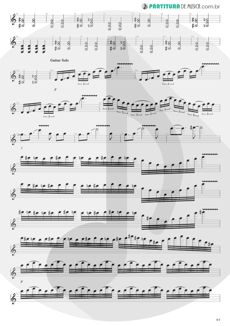 Partitura de musica de Guitarra Elétrica - Afterlife | Avenged Sevenfold | Avenged Sevenfold 2007 - pag 4