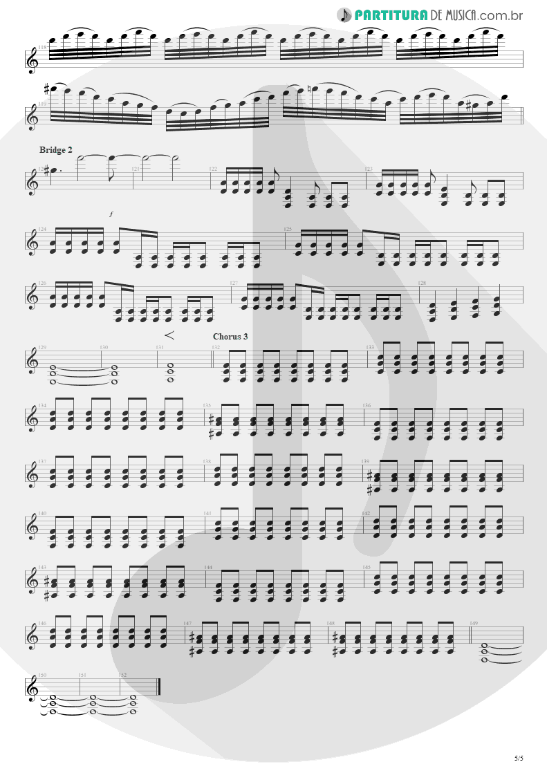 Partitura de musica de Guitarra Elétrica - Afterlife | Avenged Sevenfold | Avenged Sevenfold 2007 - pag 5