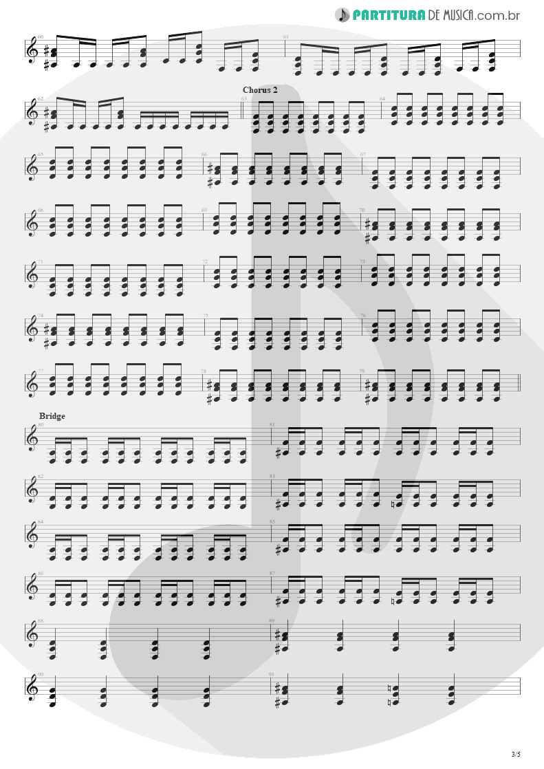 Partitura de musica de Guitarra Elétrica - Afterlife | Avenged Sevenfold | Avenged Sevenfold 2007 - pag 3