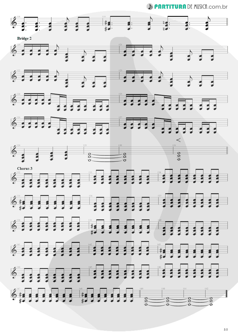 Partitura de musica de Guitarra Elétrica - Afterlife | Avenged Sevenfold | Avenged Sevenfold 2007 - pag 5