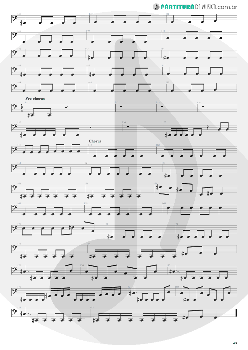 Partitura de musica de Baixo Elétrico - Almost Easy | Avenged Sevenfold | Avenged Sevenfold 2007 - pag 4