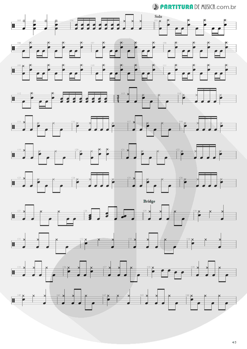 Partitura de musica de Bateria - Almost Easy | Avenged Sevenfold | Avenged Sevenfold 2007 - pag 4
