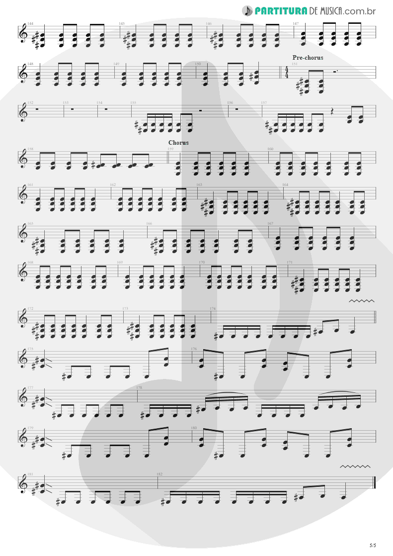 Partitura de musica de Guitarra Elétrica - Almost Easy | Avenged Sevenfold | Avenged Sevenfold 2007 - pag 5