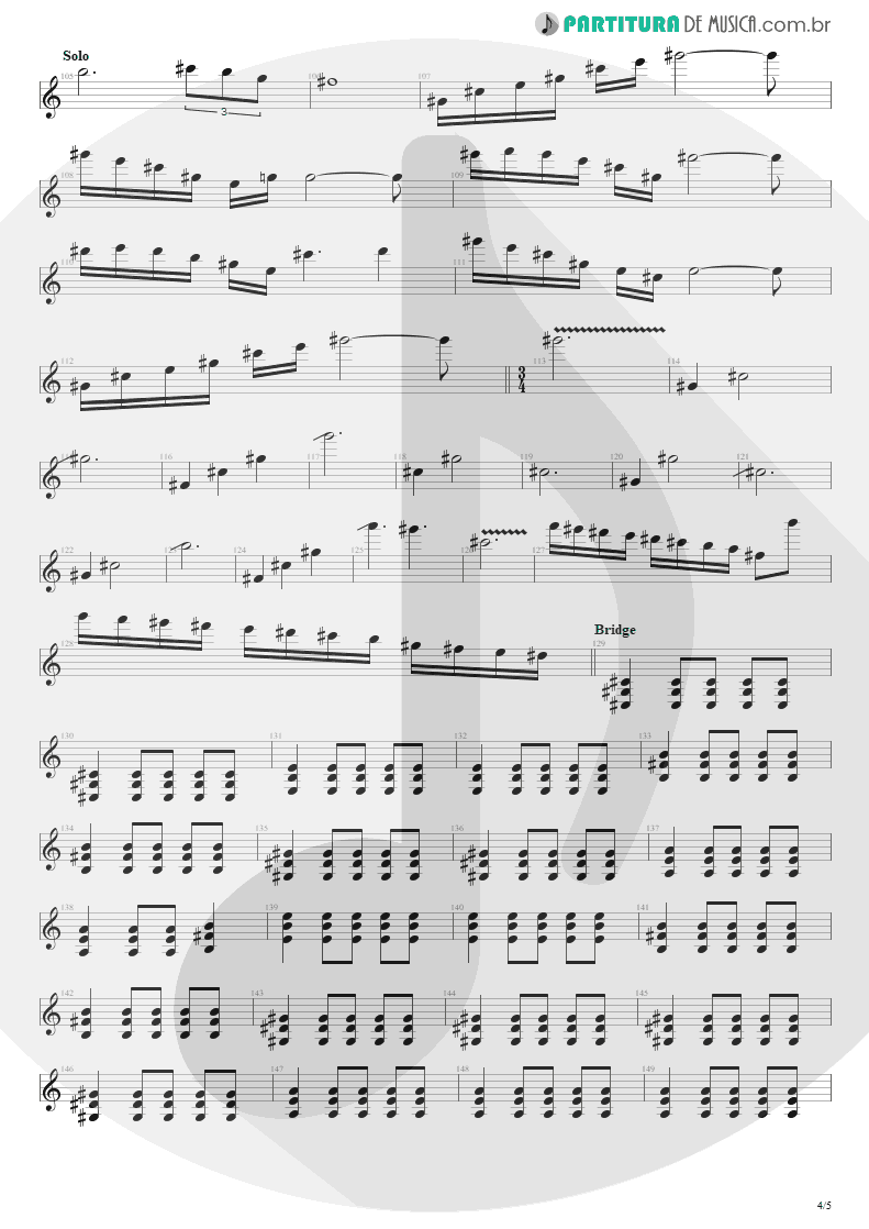 Partitura de musica de Guitarra Elétrica - Almost Easy | Avenged Sevenfold | Avenged Sevenfold 2007 - pag 4