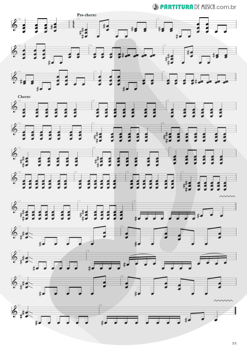 Partitura de musica de Guitarra Elétrica - Almost Easy | Avenged Sevenfold | Avenged Sevenfold 2007 - pag 5
