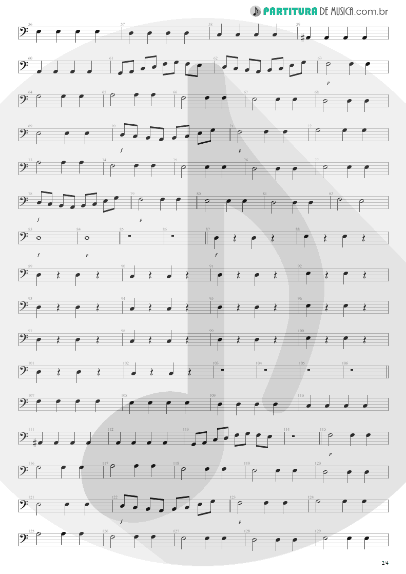 Partitura de musica de Baixo Elétrico - Dear God | Avenged Sevenfold | Avenged Sevenfold 2007 - pag 2