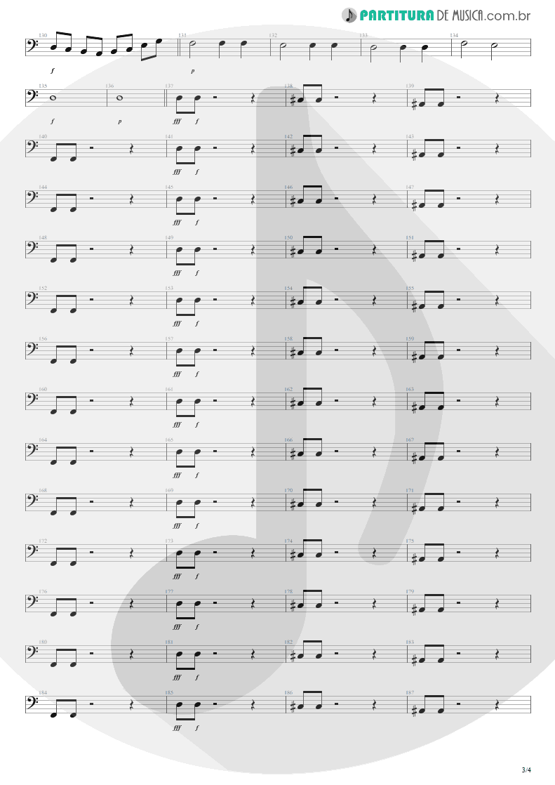 Partitura de musica de Baixo Elétrico - Dear God | Avenged Sevenfold | Avenged Sevenfold 2007 - pag 3